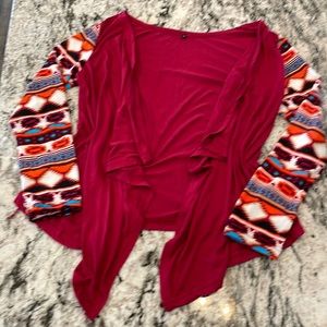 Maroon Western Boutique Aztec Cardigan